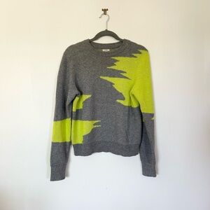 Awesome 1980s-style neon green and grey sweater